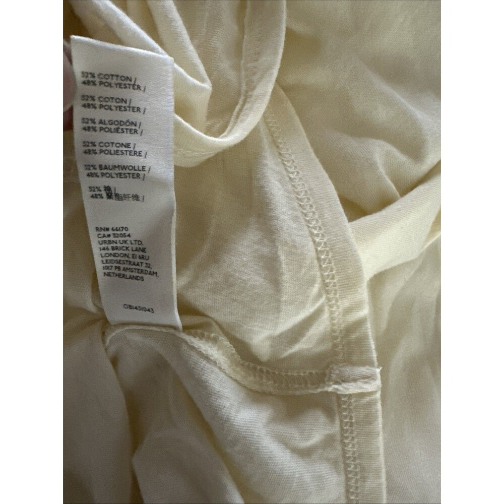 NWOT We The Free Beige Ruched Crop Shirt Large - Picture 6 of 7